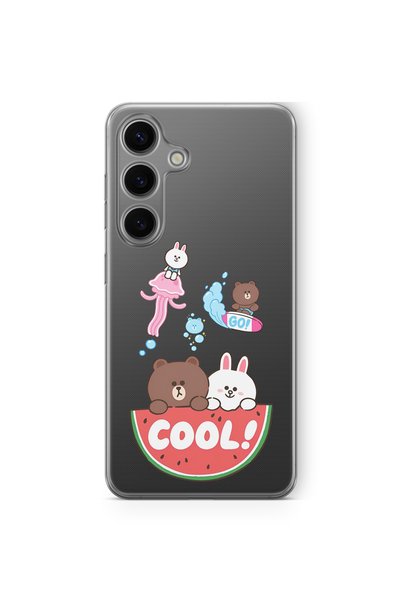 Multitronic Samsung Galaxy S23 Fe Compatible Cool Bear Design Printed Transpa...