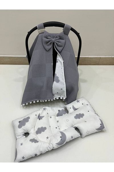 BUSEBABYHOME Gray Stroller Cover and Stroller Cushion Set of 2