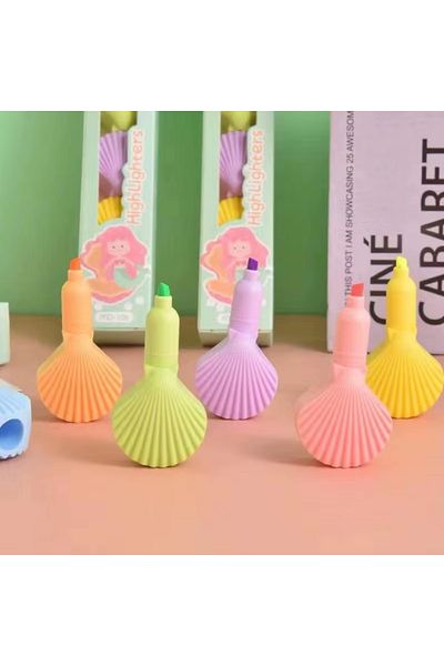 Modellino 6-Piece Mussel - Oyster Shaped Seashell Pastel Highlighter