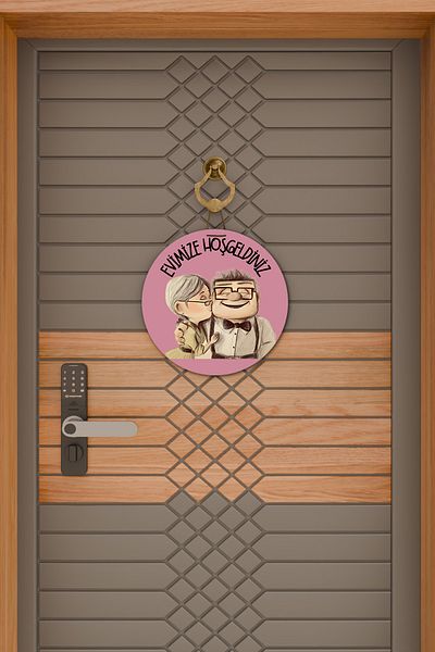 Rugmood Modern Door Ornament Pink Sweet Couple Outdoor Door Ornament