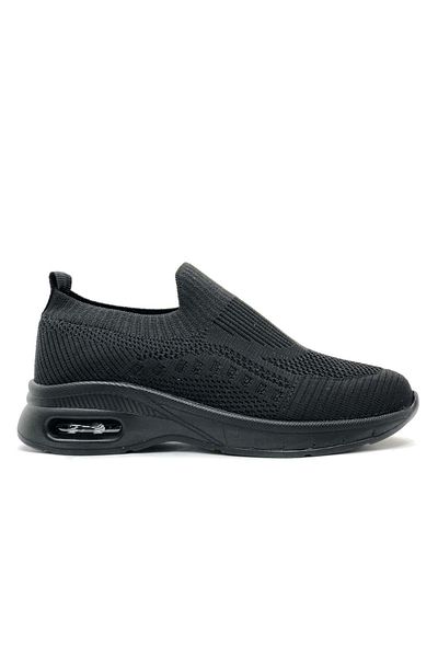 Kocamanlar Ayakkabı Kocamanlar 2416 - 4 cm Heeled Black Sneaker Women's Sports Shoes