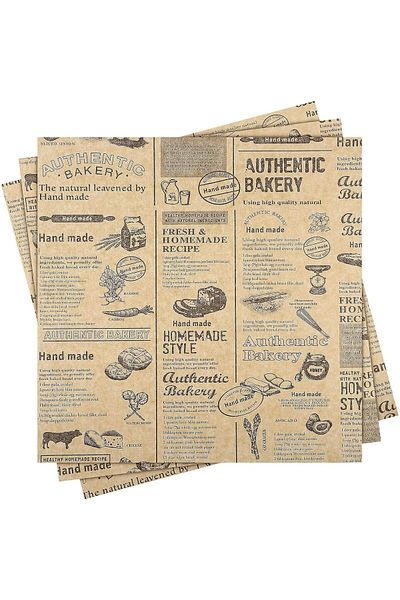 STOREMAX Svticaret Vintage Newspaper Patterned Oil Paper, Self Patterned Kitchen Presentation Paper, Food Water