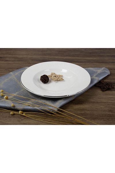 ORCHID 10.5" NEW BONE CHINA EMBOSSED DINNER PLATE LINEN