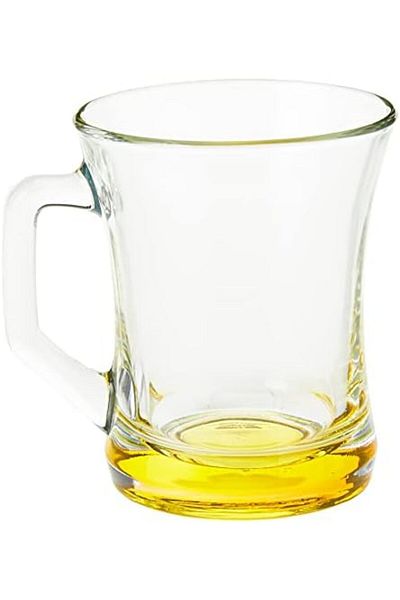 STOREMAX Network Gürallar, Zpl404 Coral Zen, The Glass with Handle Latte Macchiato Cacao Colorful Tea Glass,