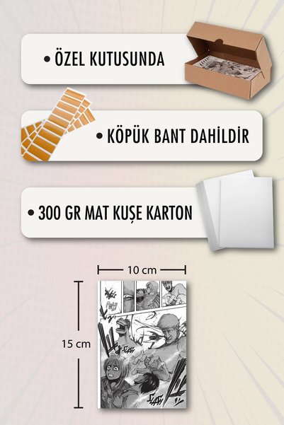 NeoPrint Manga Comic Card Poster - 50 Pieces Japanese Black and White Comic Anime Magazine Wall Decor