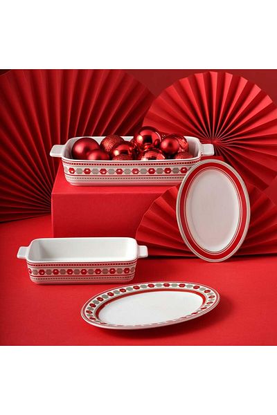 STOREMAX Mrttnca Hollie New Year's Large Size Oven Tray 5X19X5,5 cm Trndymrt 1087243