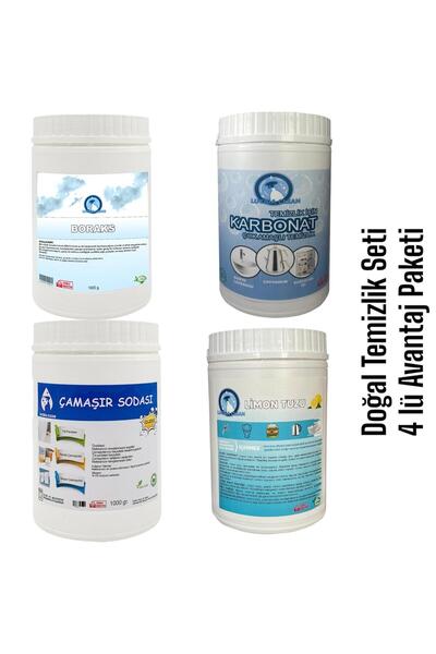 ARI Lucida Clean Boraks Çamaşır Sodası Temizlik Karbonatı Limon Tuzu Avantajlı Temizlik Seti 4 Kg.