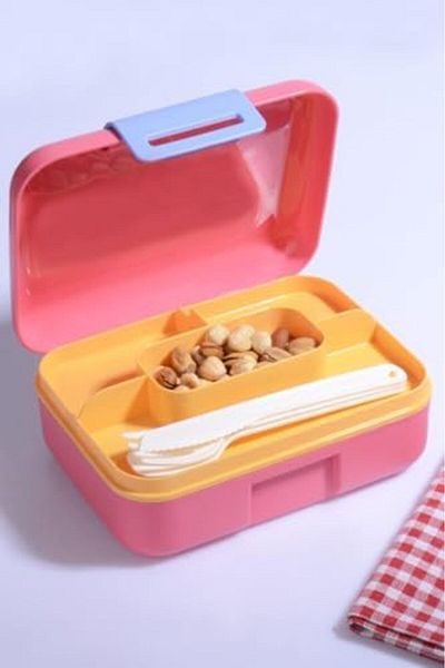 STOREMAX Sellbuystore 3 Pieces Design Self-Ladle 5 Compartment 2 Layer Lunch Box 1053513