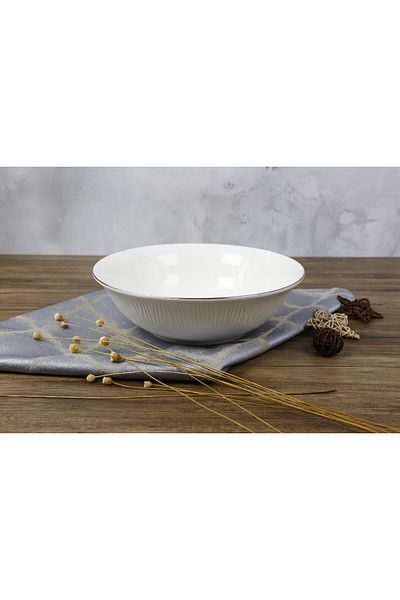 ORCHID 9" NEW BONE CHINA EMBOSSED BOWL LINEN