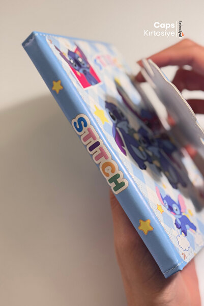 caps Caiet cu copertă specială cu blocare magnetică cu tematică Stitch - Dimensiune A5 - 160 de coli