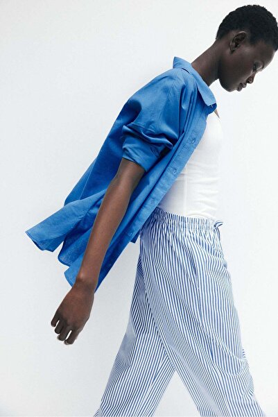 H&M Oversized linen-blend shirt