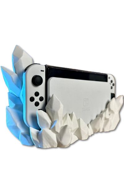 3D Brothers حامل قاعدة OLED لجهاز Nintendo Switch بتصميم كريستالي مع قاعدة ملحقات Nintendo