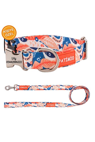 PATİMİO Spring Isimli Köpek Tasması Ve Gezdirme Seti, Köpek Künyesi, Köpek Isimlik, Isme Özel Tasma