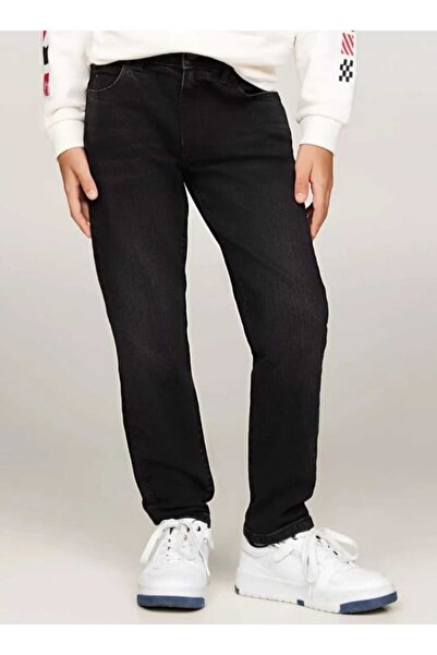 Pars Pantaloni negri din denim pentru băieți, cu croială slim, ajustabili pe ...