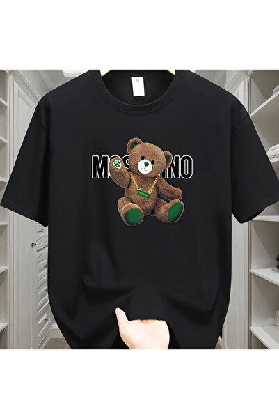 Wish BF تي شيرت كبير الحجم مطبوع عليه دمية دب