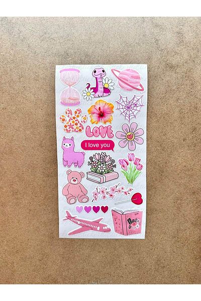 hdsticker مجموعة من 6 ملصقات ذات طابع فني وردي - 107 قطعة، مخطط، جدول أعمال، كمبيوتر محمول، هاتف، ملصق مجلة رصاصة