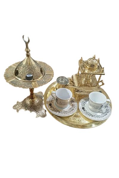 Kanka A Turkish coffee set, 6 pieces, made of pure copper. A handcrafted set in a classic style.