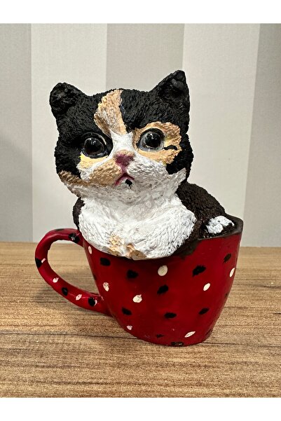 İki Cadı Tasarım Fincandaki Kedi, Dekoratif Tasarım Obje, Kedi Biblosu