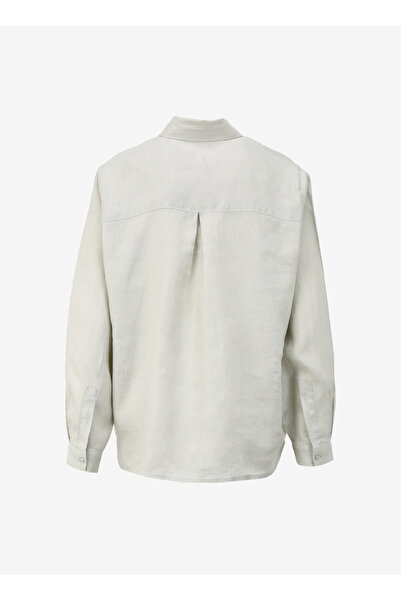 Sisley قميص كتان نسائي بيج بقصة واسعة 5BMLLQ06S