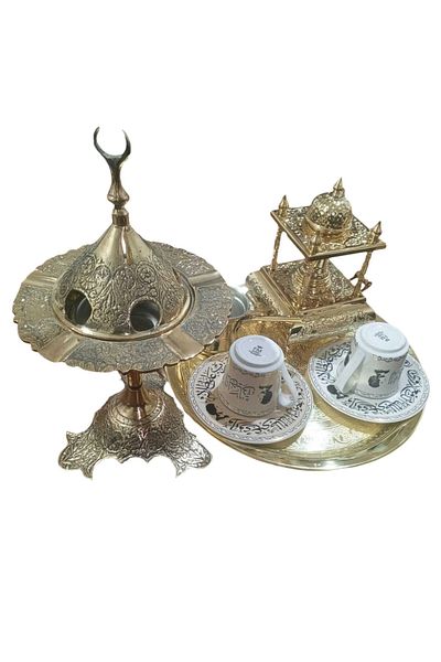 Kanka A Turkish coffee set, 6 pieces, made of pure copper. A handcrafted set in a classic style.