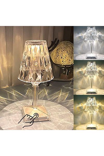 fulina Crystal Table Lamp,LED Modern Atmosphere Lamps, Decorative Creative Ornaments for Bedrooms Home