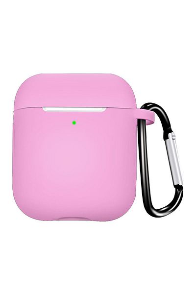 karbeen Pink Silicone Earphone Case For Airpods 1/2 Gen Cover Case Wirless Headphones Skin-friendly Earbuds