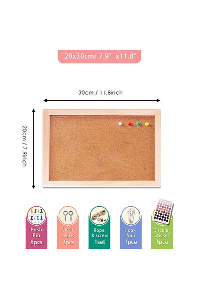 Choice 20x30 Cm Vintage Pine Wood Frame Cork Board Bulletin Message Board Photo Display Boards 3 Sizes For