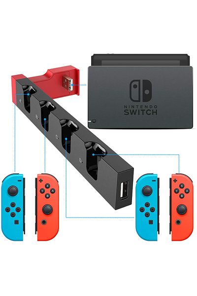 karbeen Red Black For Nintendo Switch Joycon Charging Dock Hub Usb Controller Charger Dock Stand Station Hol