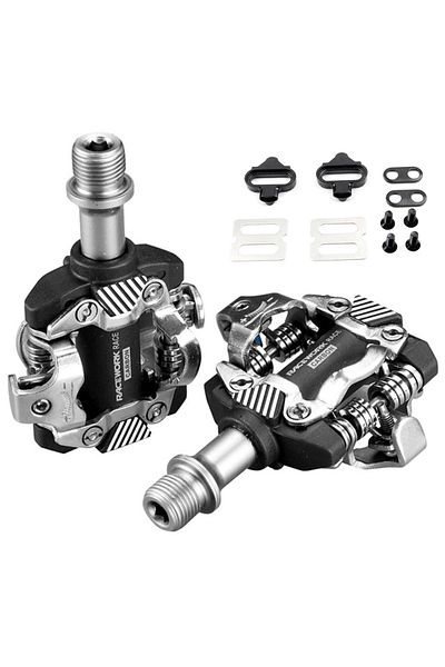 Choice دواسات Silver Racework Mtb ذات قفل ذاتي ودواسات سرعة للدراجات الجبلية ومسند للقدمين ومسند للدراجة
