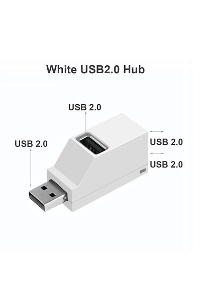 Choice White Usb 2.0 Usb 3.0 Hub Adapter Extender Mini Splitter Box 1 To 3 Ports High Speed Usb 2.0 For Pc