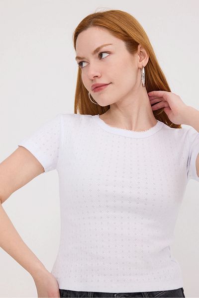 Addax Tricou cu mânecă scurtă cu gât crew P1633