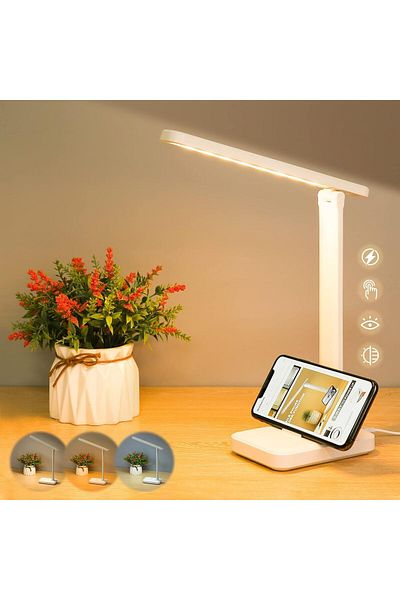 COOYA Desk Lamp, Portable LED Table Lamp with USB Charging Port,Multifunction Touch Control Desk Lamps