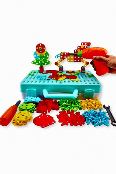 OMZ 3d Yaratıcı 340 Parça Matkaplı Tamir Seti Kız Çocuk Eğitici Oyuncak Erkek...
