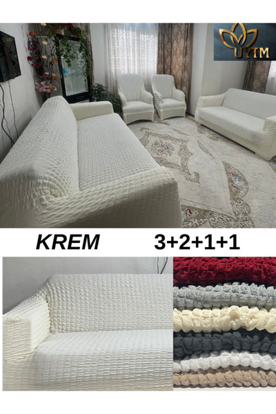 uytm Set de scaune și canapea 3+2+1+1 flexibil și elastic - husă/husă lavabilă