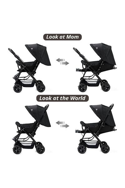 TEKNUM Teknum Reversible Look at Me Stroller w/ Diaper Bags-Black