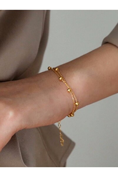 Asia by Leuvoié Asia By Leuvoie Altın Kaplama Top Zincir Bileklik