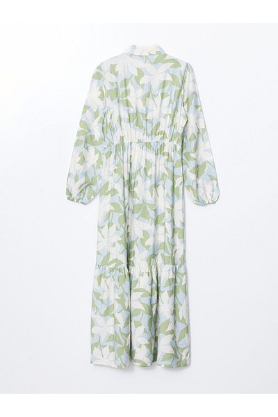 LC Waikiki Shirt Collar Patterned Women's Dress