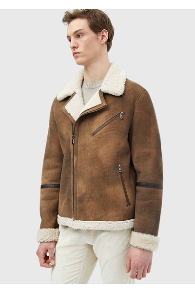 Ramsey Brown Fur Leather Coat