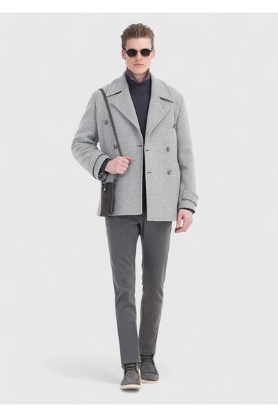 Ramsey Grauer Strickmantel