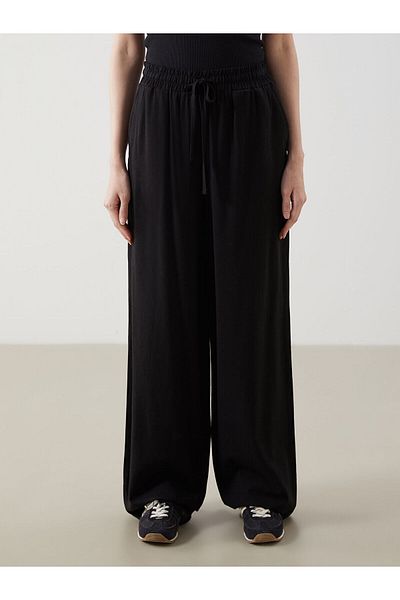 LC Waikiki Women's Linen Blended Pants with Elastic Waist