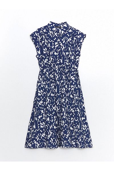 LC Waikiki Shirt Collar Patterned Women's Dress