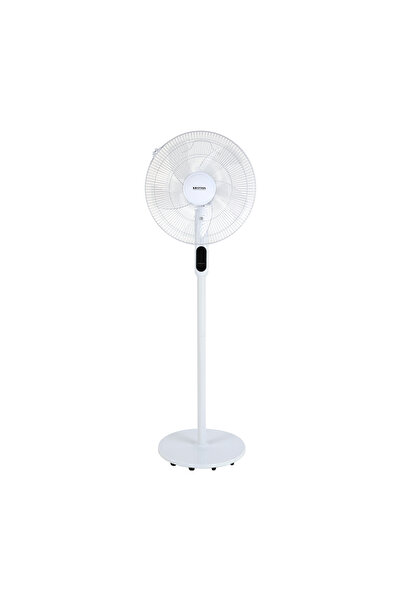 KRYPTON 16" Stand Fan/Pedestal Fan with Remote|5 Leaf Metal Blades|9 hours Timer| KNF6113|WHITE