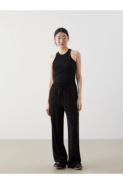 LC Waikiki Women's Linen Blended Pants with Elastic Waist