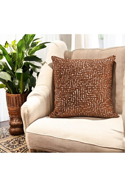 ASDİVA Husă pentru pernă țesută cu model labirint – țiglă 43x43