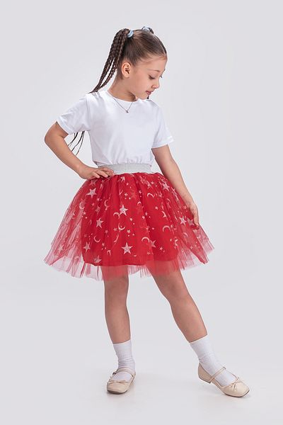 KT PERA BABY Lunar Star Printed 23 April Fluffy Show Birthday Party Skirt