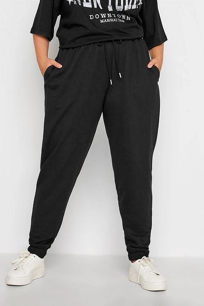 Stil Diva Pantaloni de sport cu buzunare cu talie elastică și picioare de mărime mare 126107