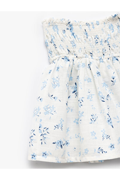 Koton Pamuklu Çiçek Desenli Gipe Detaylı Mini Şort Etek