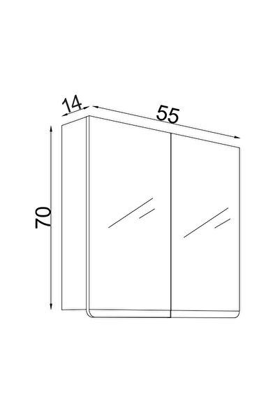 TETA HOME Meksika 55 cm Mdf Banyo Aynalı Üst Dolap