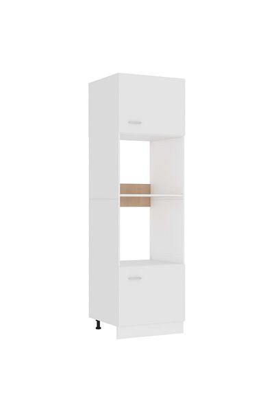 vidaxl Microwave Cabinet White 60x57x207 cm Engineered Wood