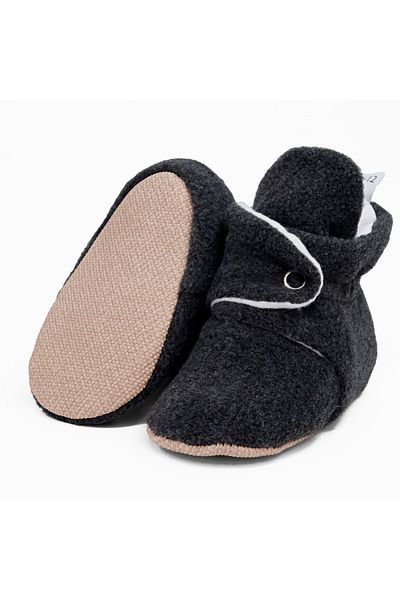Ella Bonna Fleece Cotton Lined Non-Slip Sole Unisex Baby Kids House Slippers - Basic